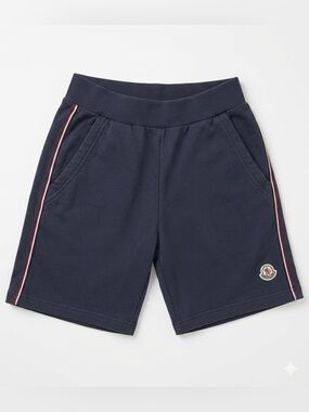 Moncler Boys Size 10 Navy Shorts with Red & White Side Piping